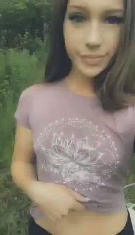 Blue Eyes Outdoor Small Tits clip