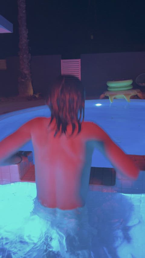 A naked nighttime swim 