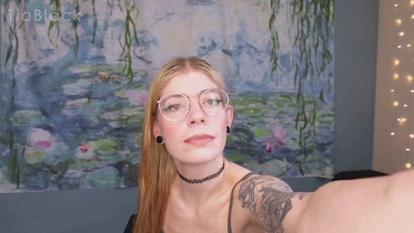 blonde cute dildo glasses masturbating petite sex toy solo suction dildo vlog clip