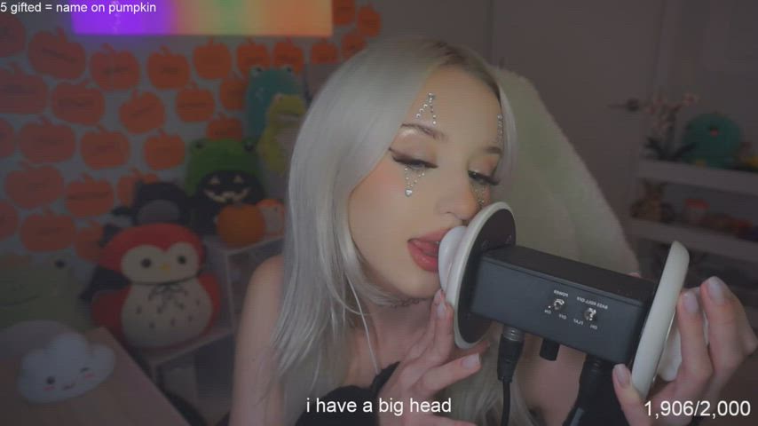 asmr blonde tongue fetish clip