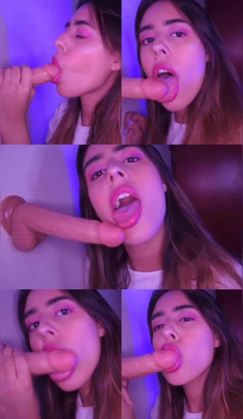 dildo licking long tongue clip