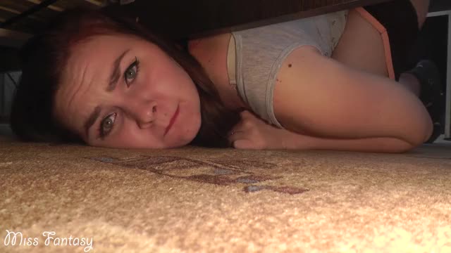 Stuck under the bed and was fucked