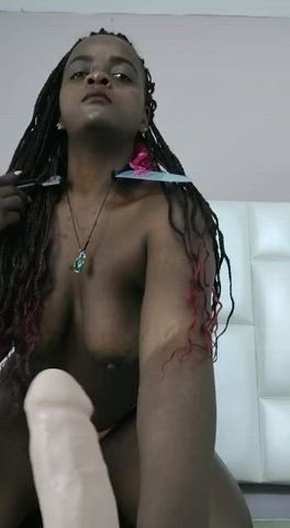 blowjob deepthroat ebony halloween clip