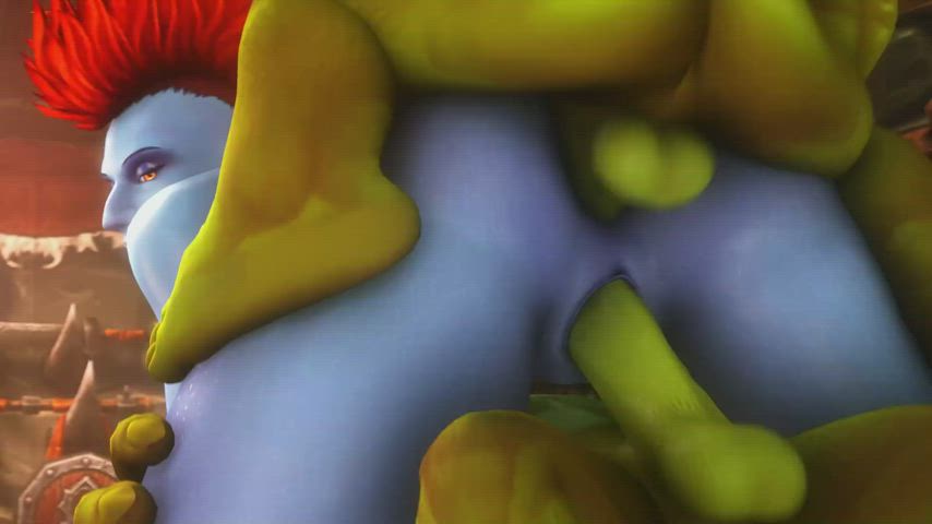 3d anal animation ass blue double penetration fantasy monster girl clip