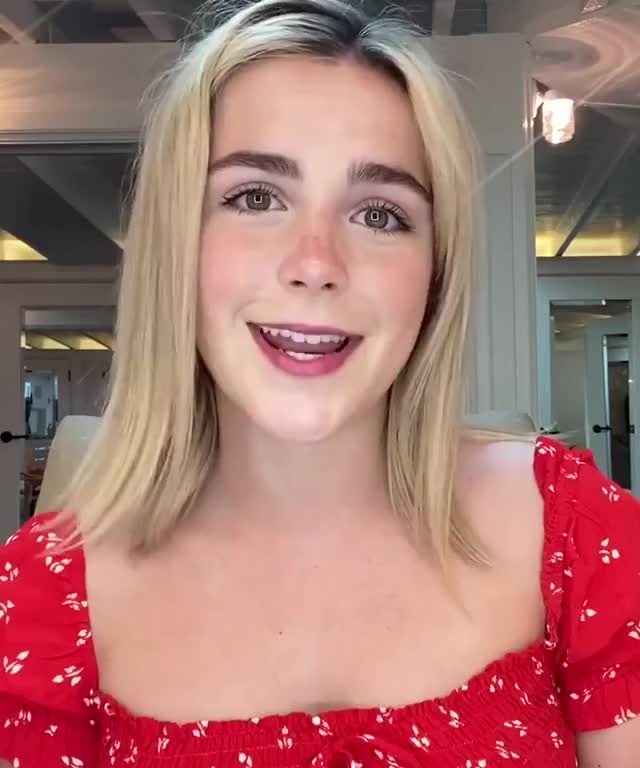 Cute Kiernan Shipka with a subtle little tit jiggle