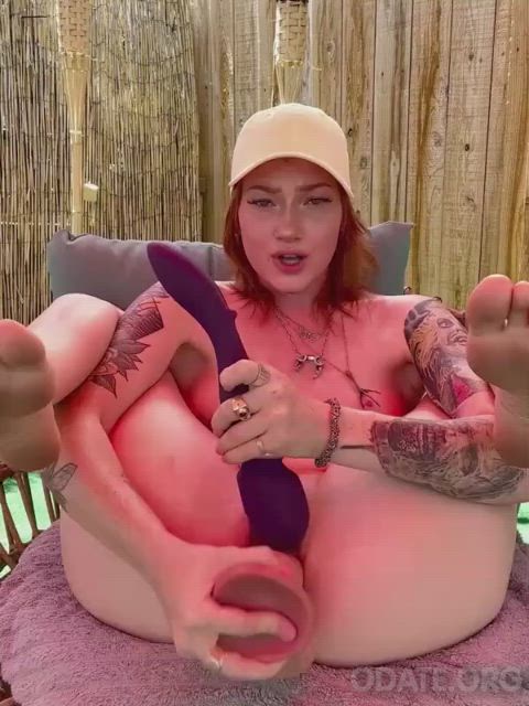 dildo male masturbation onlyfans outdoor redhead solo tattoo trimmed clip