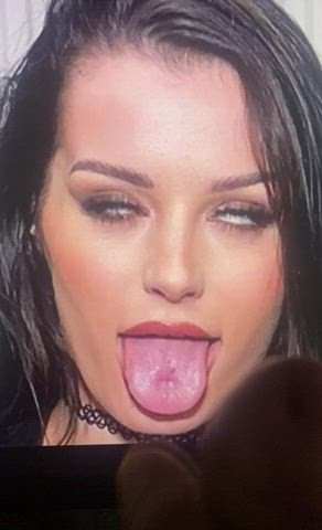 Paige here… with my cum on her face she’s just asking for it for it with the
