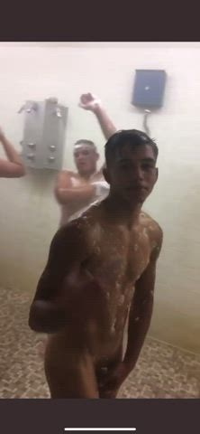 Guys in showers