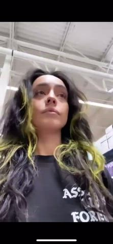 exhibitionist flashing grocery store petite pierced clip