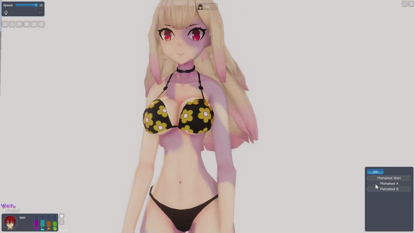 anime bikini model clip