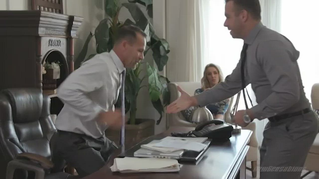 Boss Man gives his Naughty Wife to a New Employee