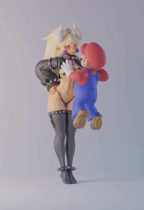 Bowsette - punk Bowsette kidnaps Mario with a lot of ease (DriverBunny37) [Super