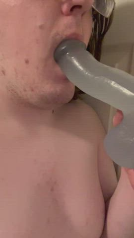 blowjob dildo sucking clip