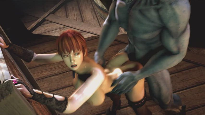 Monster fucks Kasumi hard and cums on face (zomox) [Dead or Alive]