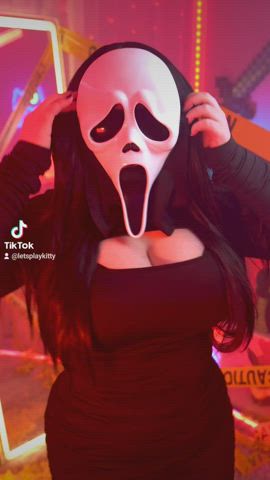 brunette cleavage clothed cosplay costume dancing girls mask women clip