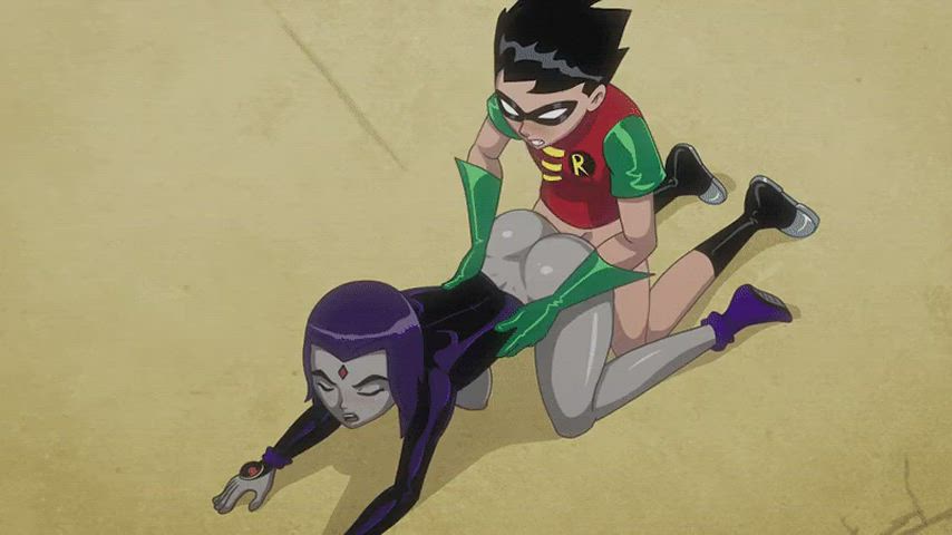 Robin fucks Raven doggy style (aehentai) [Teen Titans]