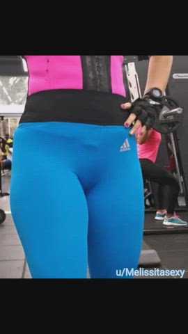 in blue at the Gym