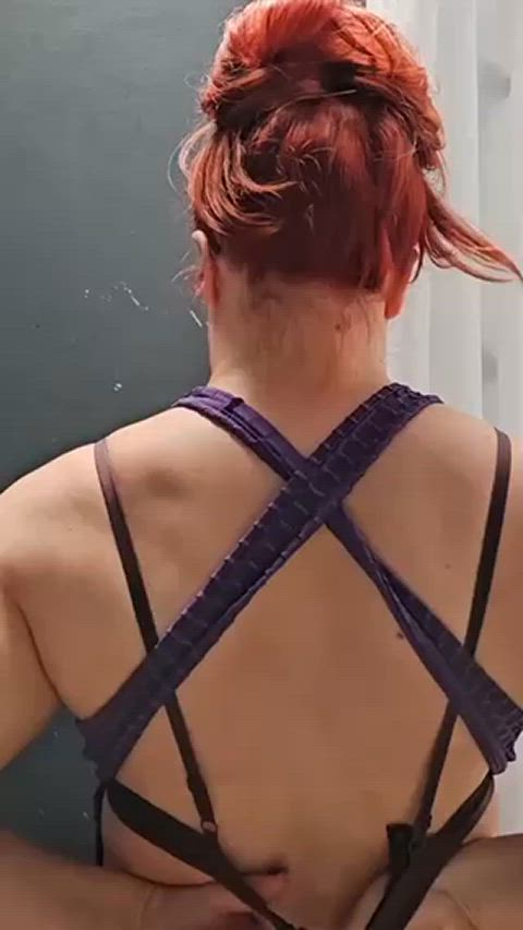 bra changing room glasses lingerie milf natural tits redhead tiktok undressing voyeur