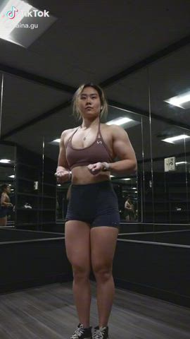 Asian Fitness Gym Muscular Girl TikTok clip