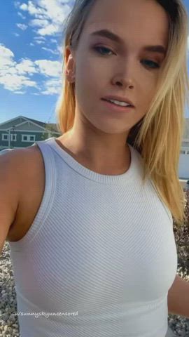 blonde public tank top tiktok r/caughtpublic clip