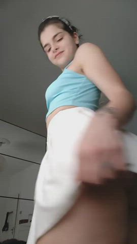 Ass Booty Petite Skirt Teen Upskirt clip