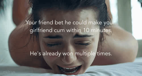 caption cheating cuckold friends girlfriend orgasm watching clip