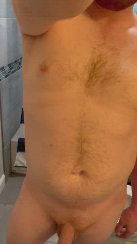 Pale dad bod and pale soft rod. Would you get on your knees and make it rock hard