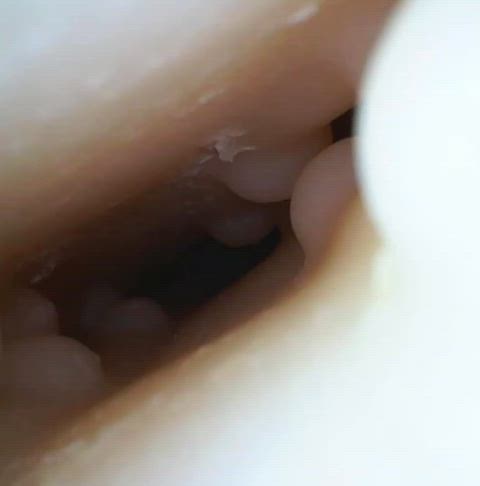 Internal fleshlight view with creampie