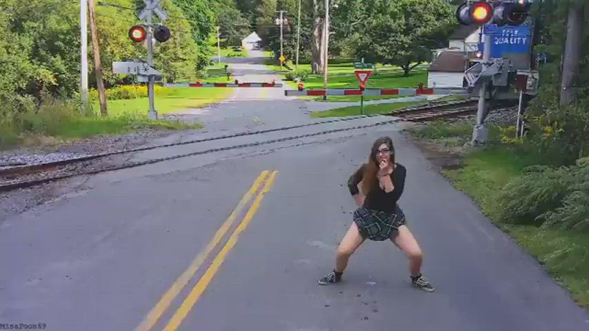 pissing for a passing train