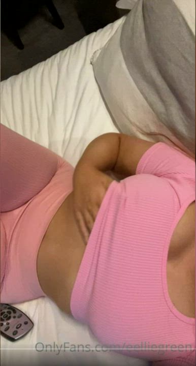 On the bed after the gym