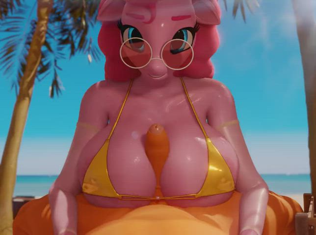 animation beach big tits cartoon glasses outdoor sfm swimsuit tit fuck clip