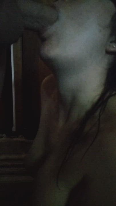 Amateur Blowjob Throat clip