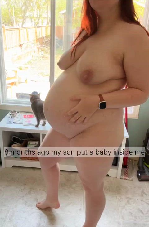 boobs breeding impregnate milf mom pregnant son step-mom tits clip