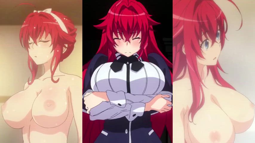 animation anime big tits boobs bouncing tits cute ecchi huge tits redhead tits clip