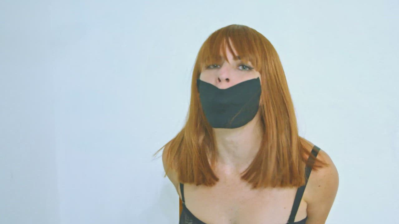 Masha reads me the riot act from underneath her tape gag (sound on for gag talk)