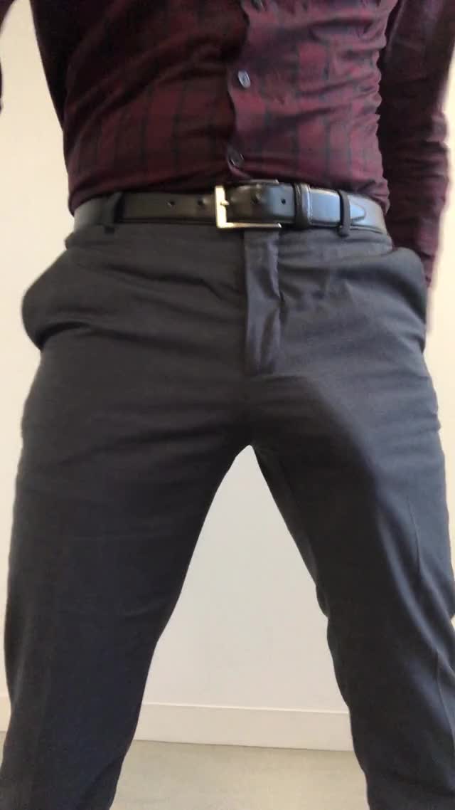 big cock bulge bulging bwc dirty talking office clip