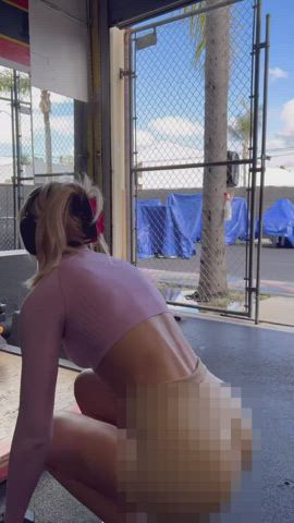 ass censored fitness tease yoga pants clip