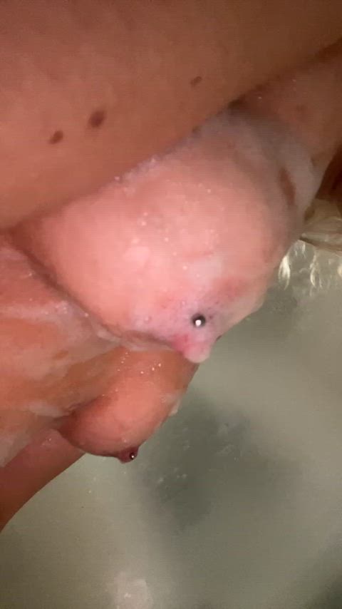 boobs cute natural tits nipple nipple piercing nipples onlyfans shower soapy tease