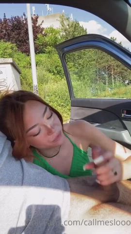 amateur blowjob deepthroat eye contact outdoor teen clip