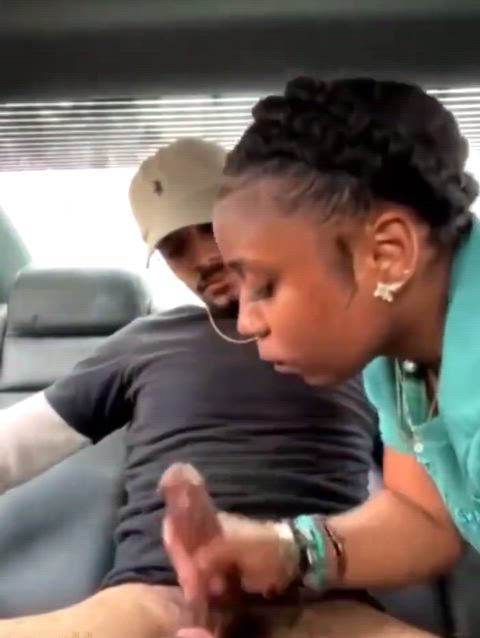 bbc blowjob car sex deepthroat ebony throat throated clip