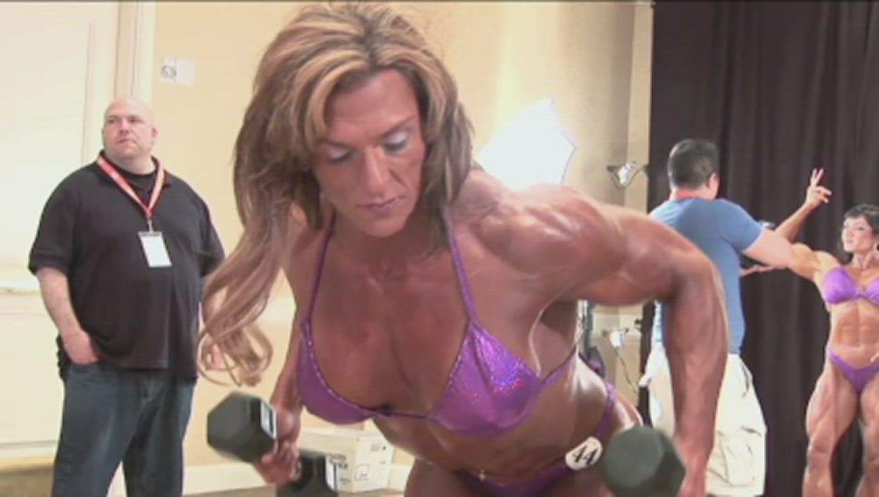 Bodybuilder Fake Boobs Muscular Milf clip