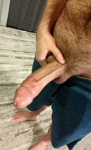 Horny as fuck in the middle of the night, had to play with my thick cock