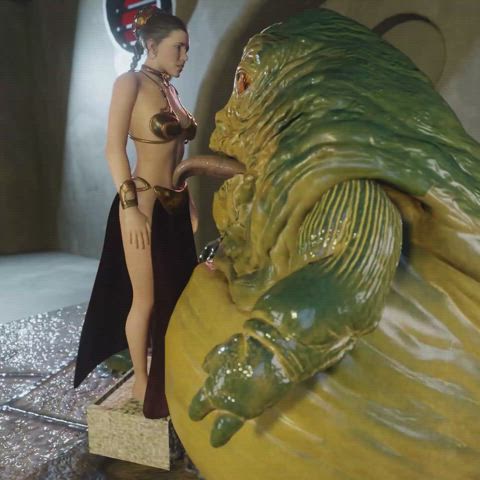 Jabba the Hutt licks Princess Leia's belly (PN34)