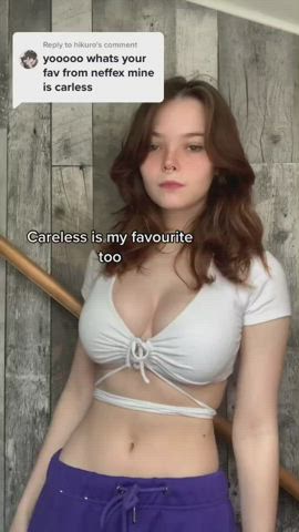 belly button big tits cleavage cute pale perky teen tight tiktok clip