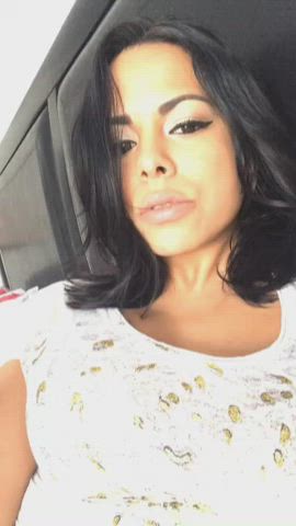 Brunette Eye Contact Latina Lips Luna Star MILF Short Hair Smoking Tanned clip