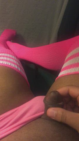 Limp black sissy clit in pink