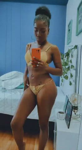 Camgirl Curvy Ebony Latina Lingerie Piercing Seduction Solo Webcam clip
