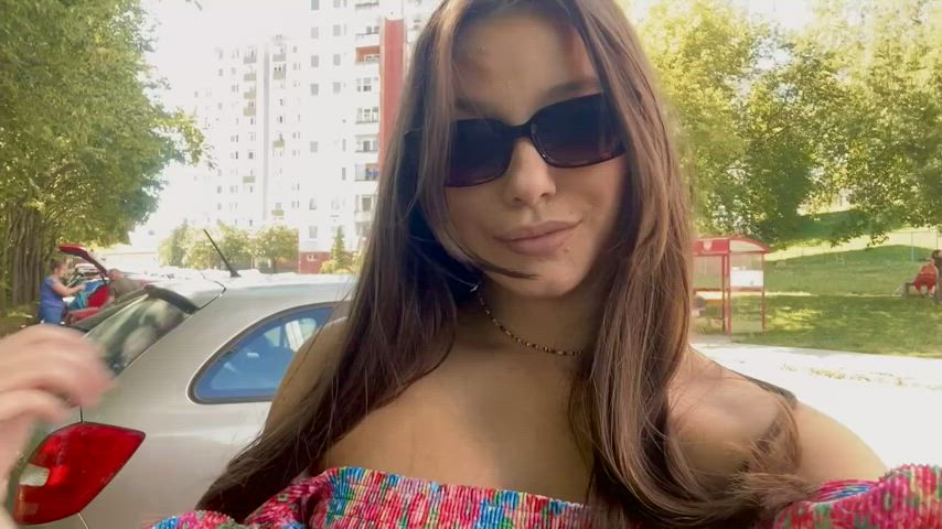 boobs flashing public tits clip