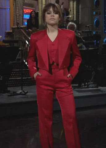 Jenna Ortega - Goddess in a red suit