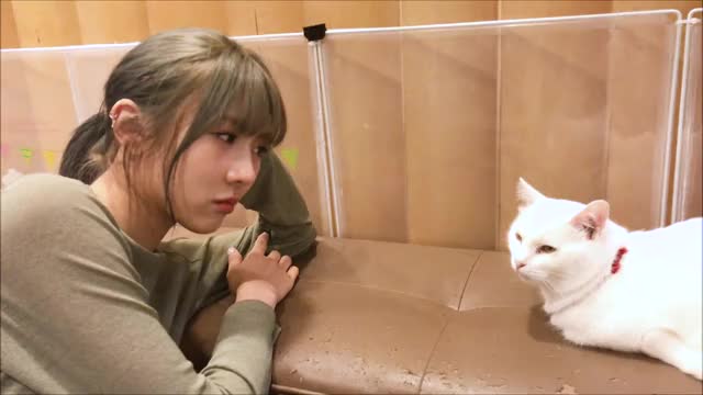 Yoohyeon and a cat